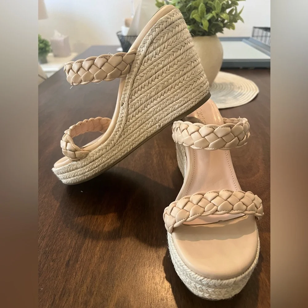 Coutgo | Wedge Sandals | Beige | Size 10 - Picture 3 of 7